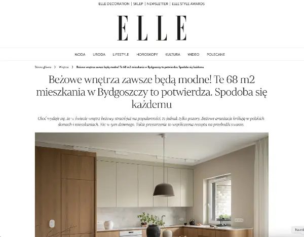 Publikacja projektu Naturalnie Niebanalnie w Elle Decoration
